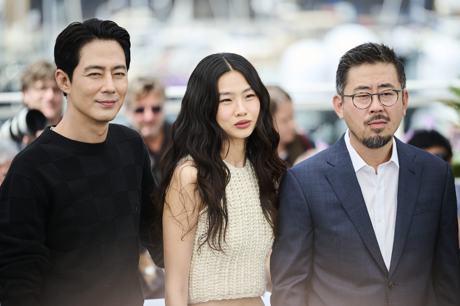 나홍진 감독과 정호연, 조인성 칸 영화제 현장