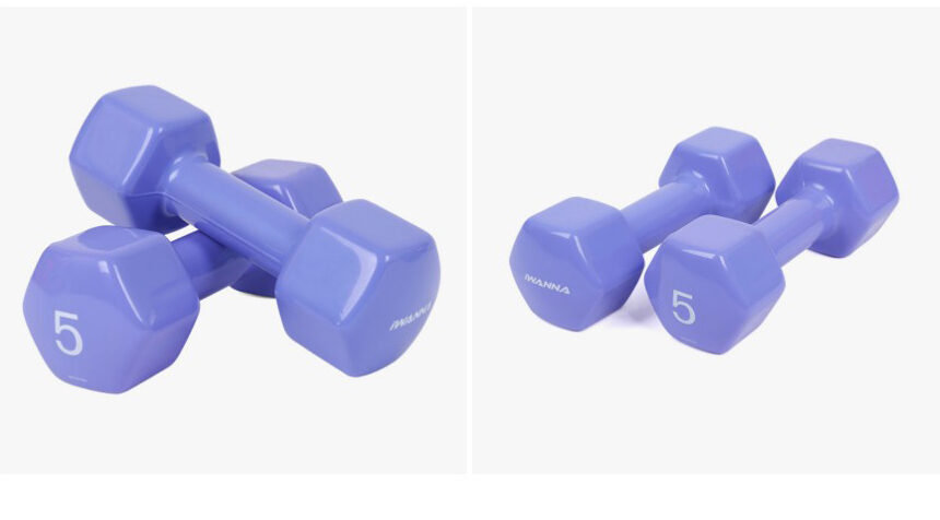 아이워너 뷰티 육각 덤벨 블루베리 5kg 2개 세트 제품 사진